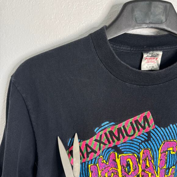 Vintage 90s “Maximum Impact” graphic tee single stitch Size XL - Picture 3 of 10
